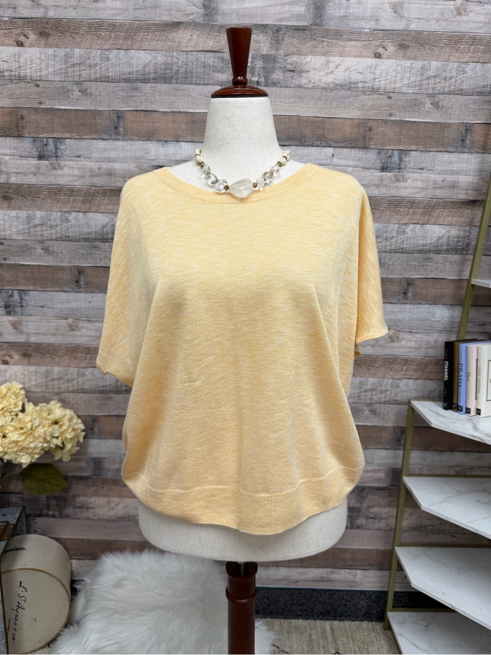 Ellen Tracy Yellow Dolman Sleeve Sweater XL